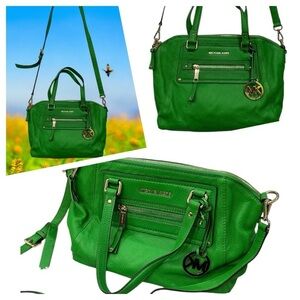 Michael Kors Gilmore Medium  Leather Satchel Bag Palm New